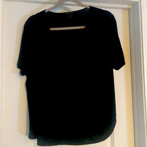 Banana Republic black t-shirt with sheer side detail